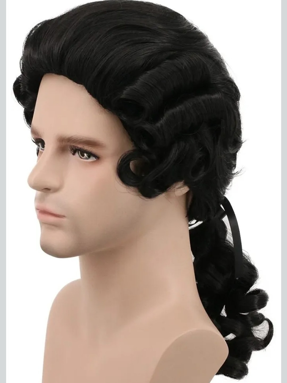 Women and Men Long Wave Black Wig Halloween Costume Wig Anime Cosplay Wig